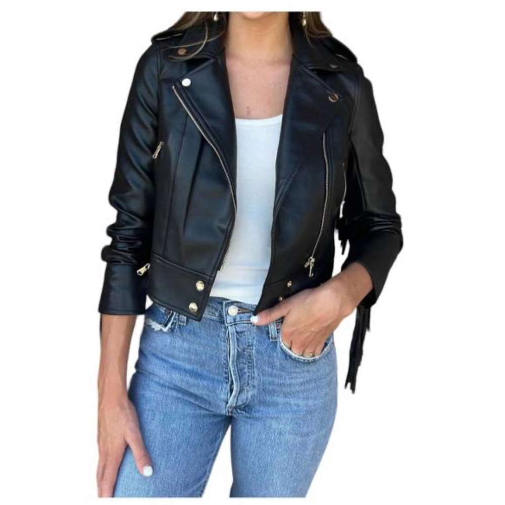 NWT Fringe Moto Jacket Size S